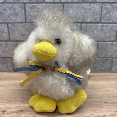 Vintage Dandee Dan Dee Ente Küken Ostern klein vibrierend Stofftier Plüschtier