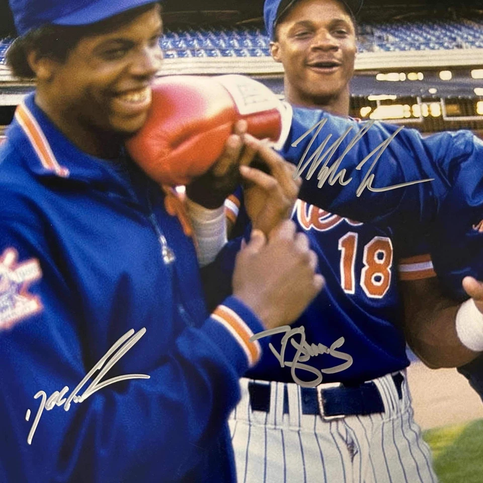 Autographed/Signed Mike Tyson Darryl Strawberry Doc Gooden 16x20 Photo JSA COA - Image 2 of 3