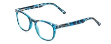 Prive Revaux Show Off Womens Round Reading Glasses in Blue Tortoise Havana 49 mm