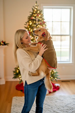 Reindeer Dog Hoodie Holiday Sweater Costume Rudolf with Plaid Antlers  Red Nose