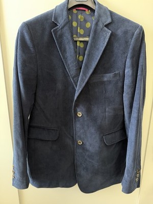 Boden Brompton Fit Corduroy Sport Coat Blazer Men s 40R Navy Blue 100% Cotton