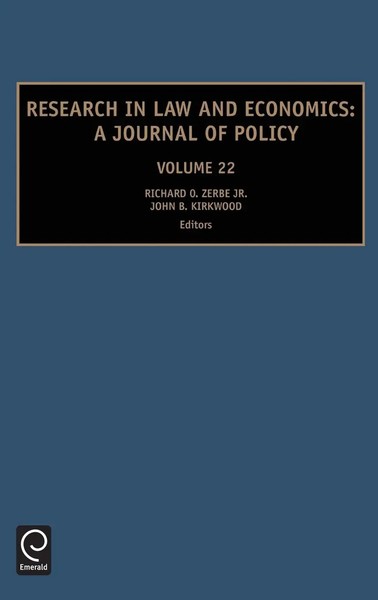 Jr. Richard O. Zerbe (U. A.) | Research In Law And Economics | Buch | Englisch-image