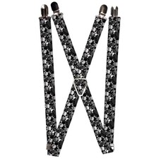 Suspenders - 1.0 - Top Skulls Stacked Black/Gray/White ACC NEW