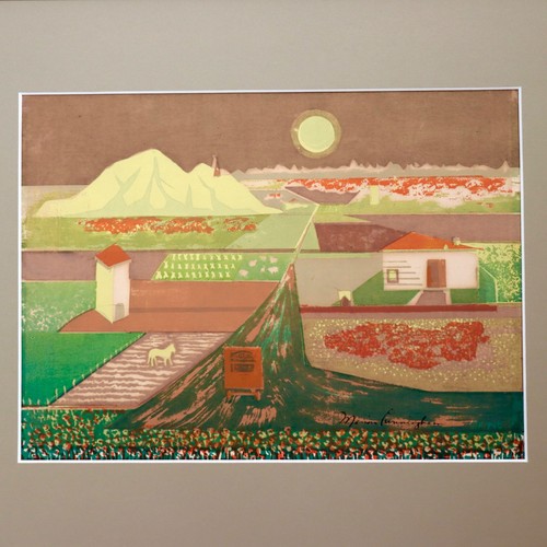 1940s Marion Osborn Cunningham Silkscreen San Joaquin Valley Farmland California - Picture 2 of 22
