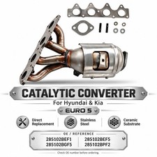 For Hyundai Accent i20 i30 i40 ix20 ix35 Kia + Fitting Kit Catalytic Converter