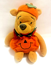 Vintage Disney Halloween Pumpkin 7  Winnie the Pooh Plush Bean Bag Fast Shipping