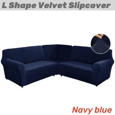 Velvet Sectional Corner Sofa Covers 5-Seater L-Shaped Sectional Couch Slip Cover