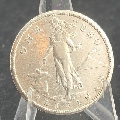 1907 US Philippines One Peso Coin U.S. (1898-1946) Silver