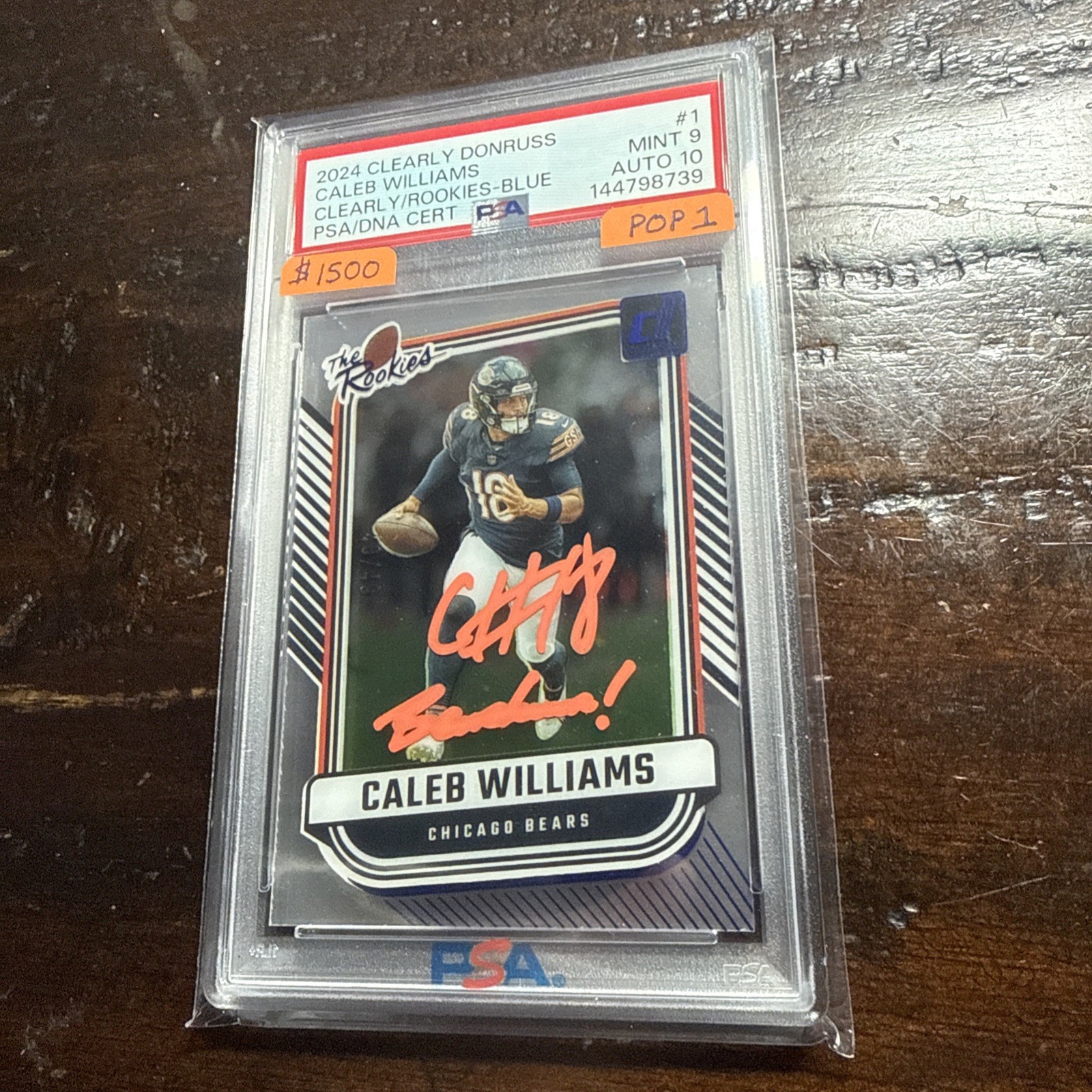 Caleb Williams Panini Clearly Donruss Clearly the Rookies #1 Autograph