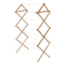 Space-Saving Collapsible Bamboo Laundry Clothes Drying Rack