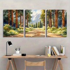 3pcs Sequoia National Park Watercolor Perfect Wall Art Canvas Unframed/Framed