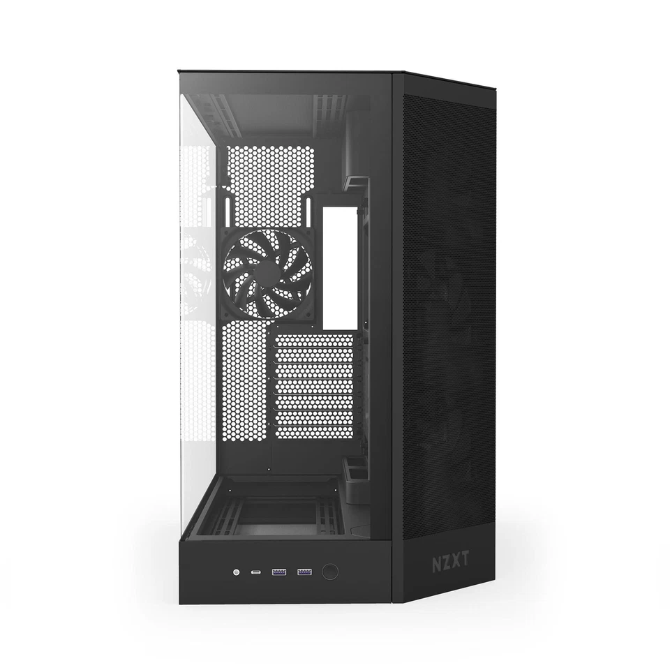 NZXT H9 Flow (2025) All Black Midi Tower ATX Gaming Gehäuse schwarz mit Glasf... - Bild 3 von 4