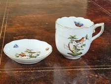Herend Rothschild Bird Demitasse Cup and Saucer