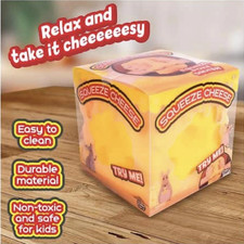 Giggle Zone Squeeze Cheese Block Large Squishy Sensory Fidget Stress Novelty Toy
