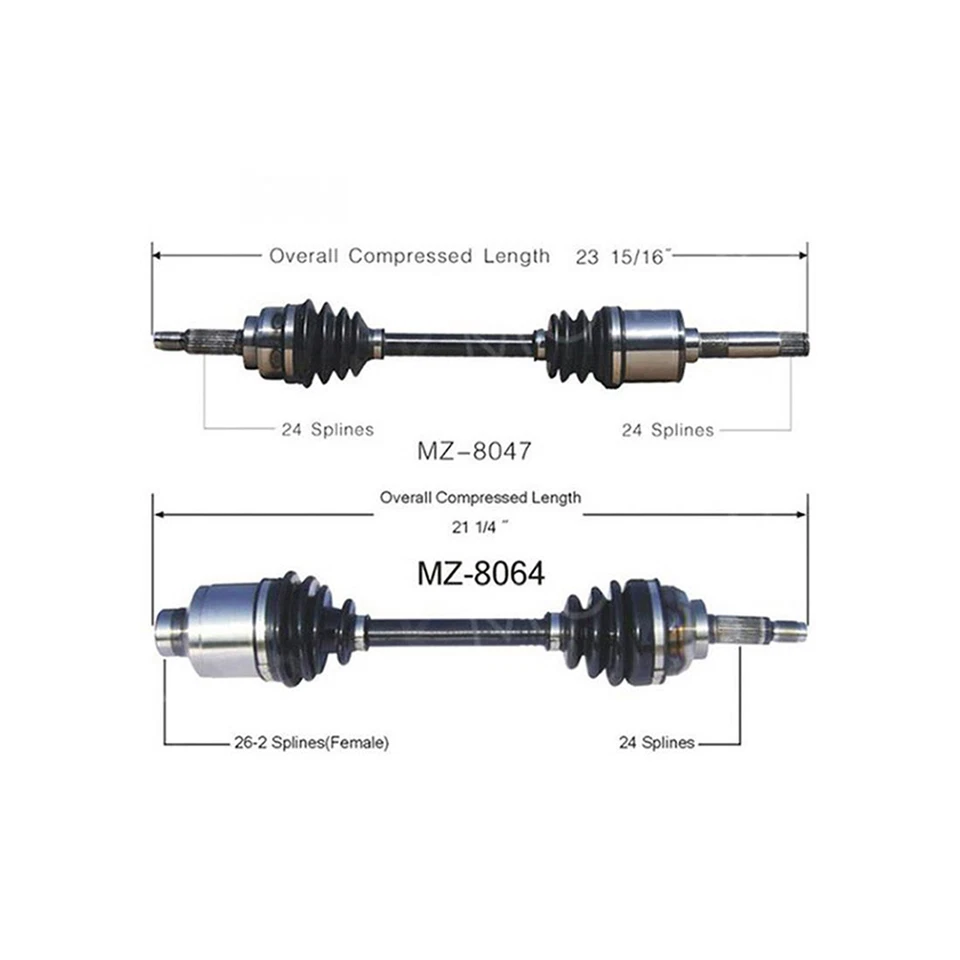 Eje CV Surtrack Eje CV Junta Delantera Par 2pcs para Mazda 323 AWD 1988 1989 Foto 2 de 4