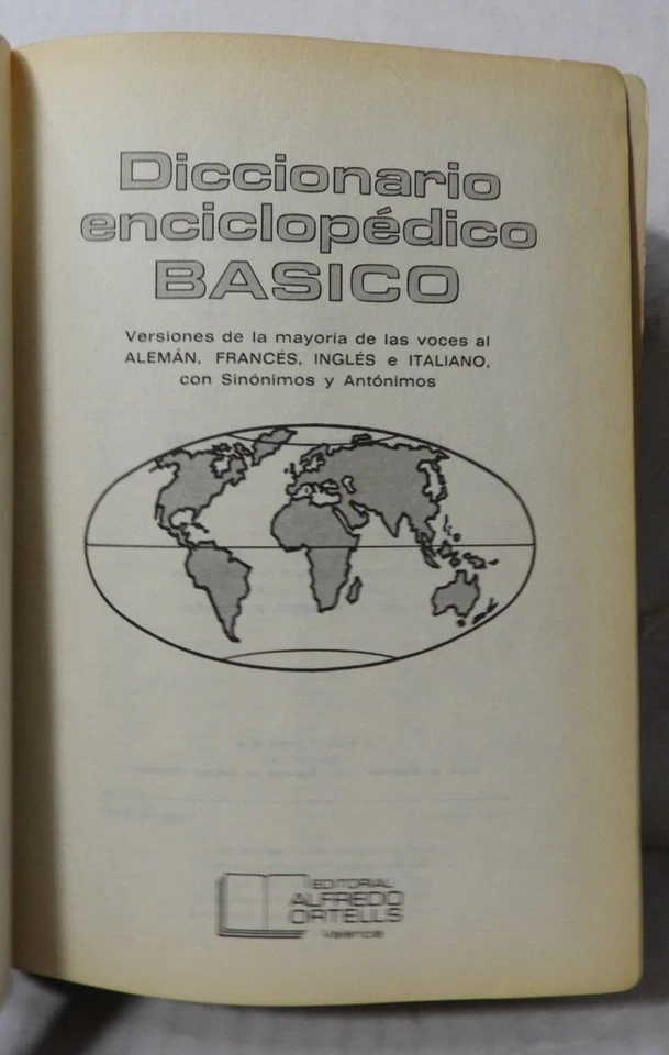DICCIONARIO ENCICLOPEDICO BASICO 1982 (EDITORIAL ALFREDO ORTELLS SPAIN)..VG+!!! - Image 2 of 4