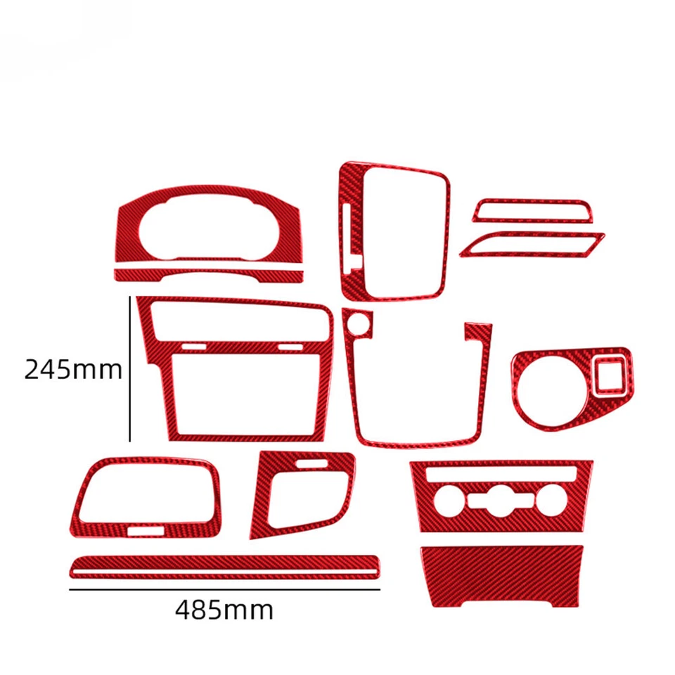 Kit de cubierta interior completo de fibra de carbono rojo 14 piezas para Volkswagen Golf 2014-19 Foto 3 de 4