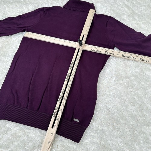 Calvin Klein Women's M Medium Purple Turtleneck Sweater Casual Rayon - Picture 7 of 10