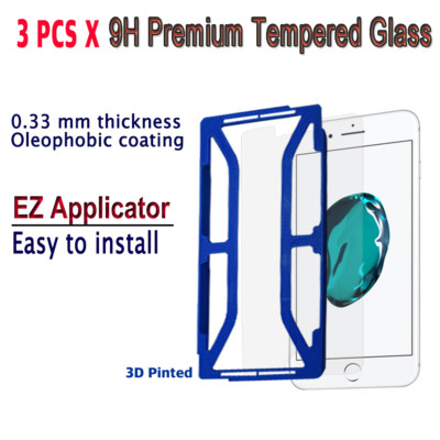 3pcs x Tempered Glass Screen protector with EZ Applicator for iPhone 7Plus i7PG3