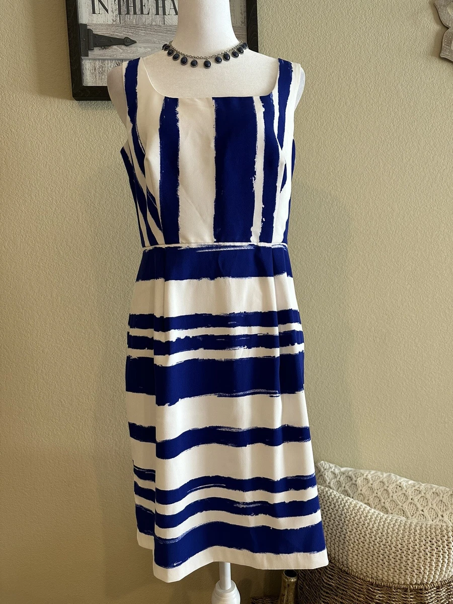Navy white striped clearance dress