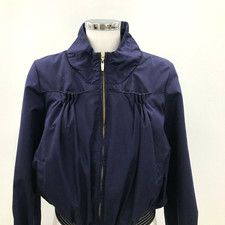 Full Circle Gallery Navy Blue Zip Front Women Casual Jacket Uk Size 10