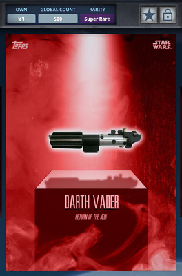 Topps Star Wars Card Trader 2015 Darth Vader Elegant Weapons Red ROTJ 500cc
