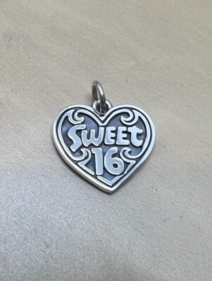 James Avery Sterling Silver Sweet 16 Heart Charm