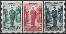 French Morocco #YT299-YT301 MNH 1951 General Jacques Leclerc Statue [264-266]