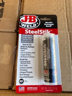 JB Weld SteelStik Wet or Dry Surface 8267, 2.0 oz - BUY MORE & SAVE!!!