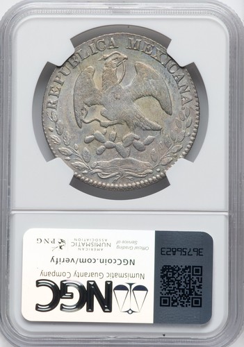 Mexico Silver 8 Reales 1869-Pi PS, San Luis Potosi Mint, NGC AU-58! Very Rare! - Picture 4 of 6