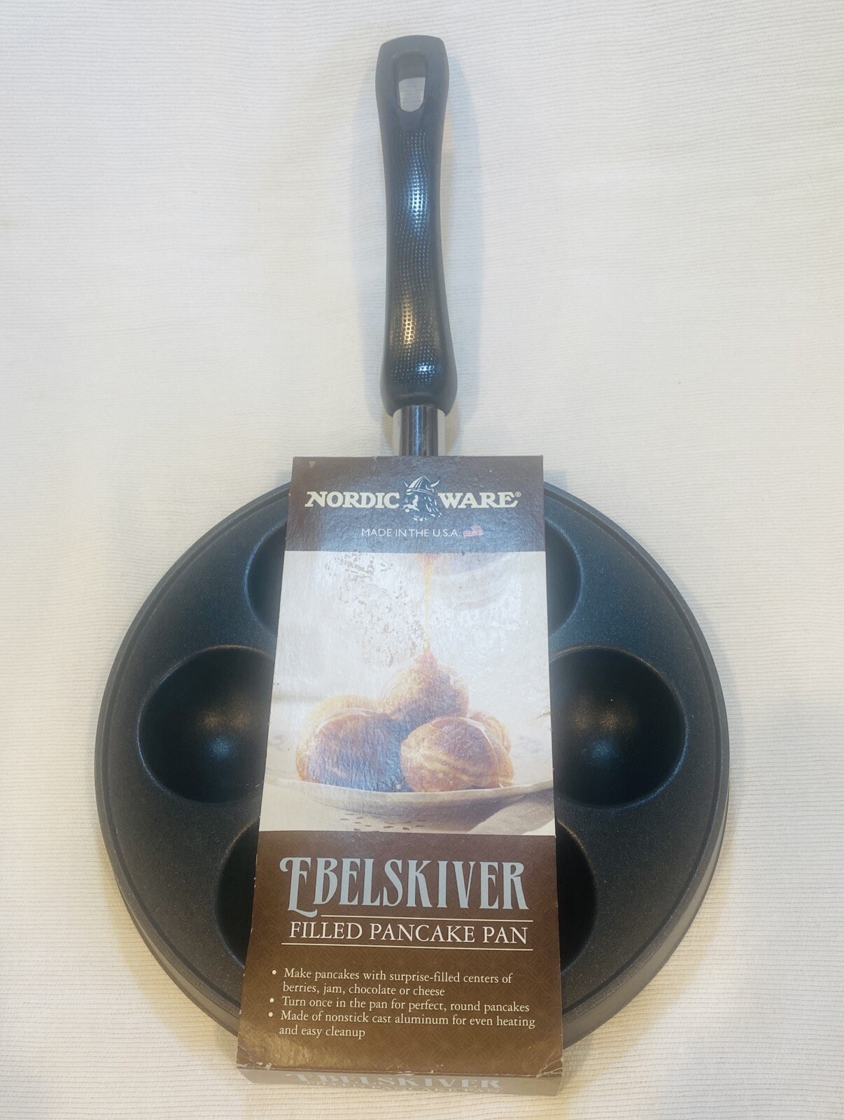 Nordic Ware Danish Ebelskiver Filled Pancake Pan Heavy Cast Aluminum