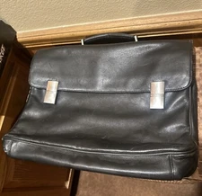 PORSCHE DESIGN Briefcase Leather Business bag Black Used 7/10 Condition Read⬇️