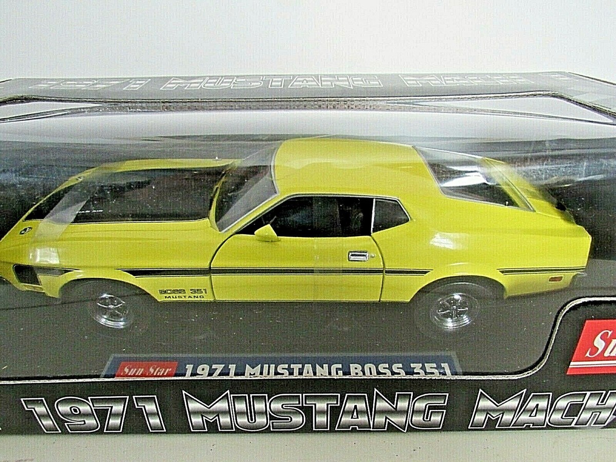 K794⭐︎SunStar 1/18 1971 MUSTANG BOSS 351 1971 Ford Mustang BOSS 351 – Grabber Blue – sunstarmodelcars