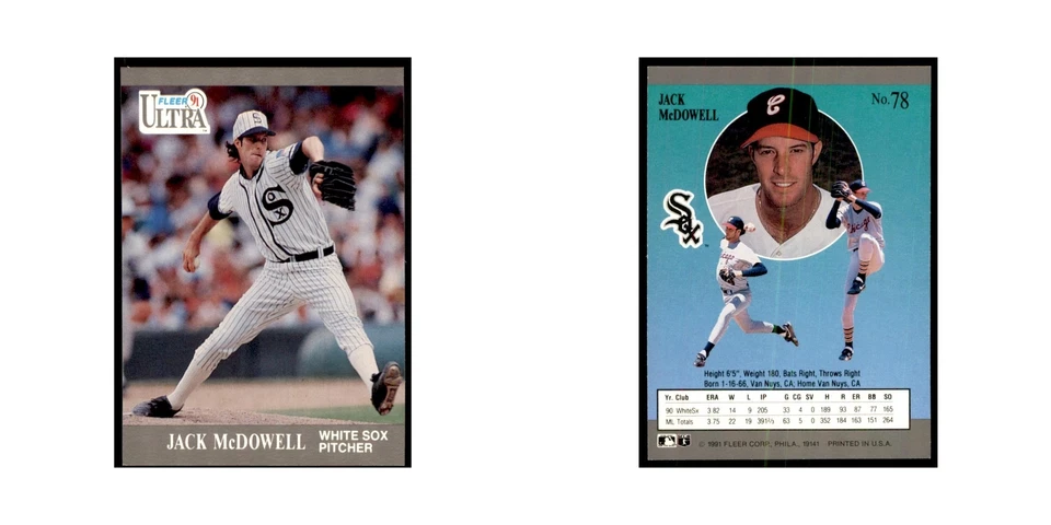 Jack McDowell 1991 Fleer Ultra #78 Baseball Cards Baseball Card NM - Image 3 of 3