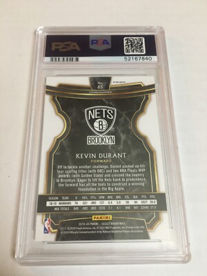 2019-20 Kevin Durant Panini Select Concourse Zebra Prizm SSP PSA