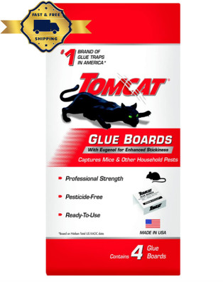 Tomcat Glue Boards with Immediate Grip Glue, Ready-To-Use, 4 Traps Free Shipping
