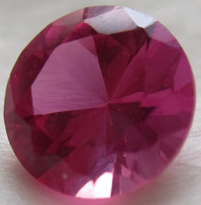 1 synthetischer Stein 8,0 mm, rund, Pink-Rubin, Brillant-, Korund - #C03