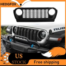 Front Grill Black Mesh Grille for JL JT 2018-2024 Jeep Wrangler and Gladiator
