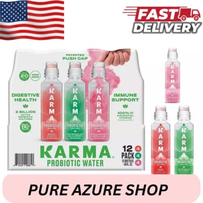 New Karma Probiotic Water Variety Pack,Gluten-Free (18 oz., 12 pk.) Great Price