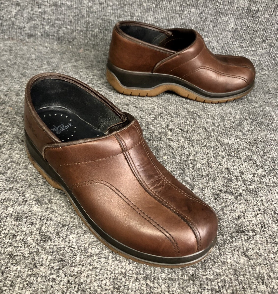 Dansko @ Work Brown Leather Slip On Comfort Shoes Womens Sz 38 US