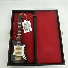 KURT S. ADLER BLACK ELECTRIC GUITAR w/CASE MUSICAL INSTRUMENT CHRISTMAS ORNAMENT