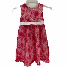 Blueberi Boulevard Girl's Size 6 Formal Dress Polka Dot Floral Applique