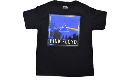 Pink Floyd Youth Boys Dark Side Of The Moon Art Black Shirt New S-XL