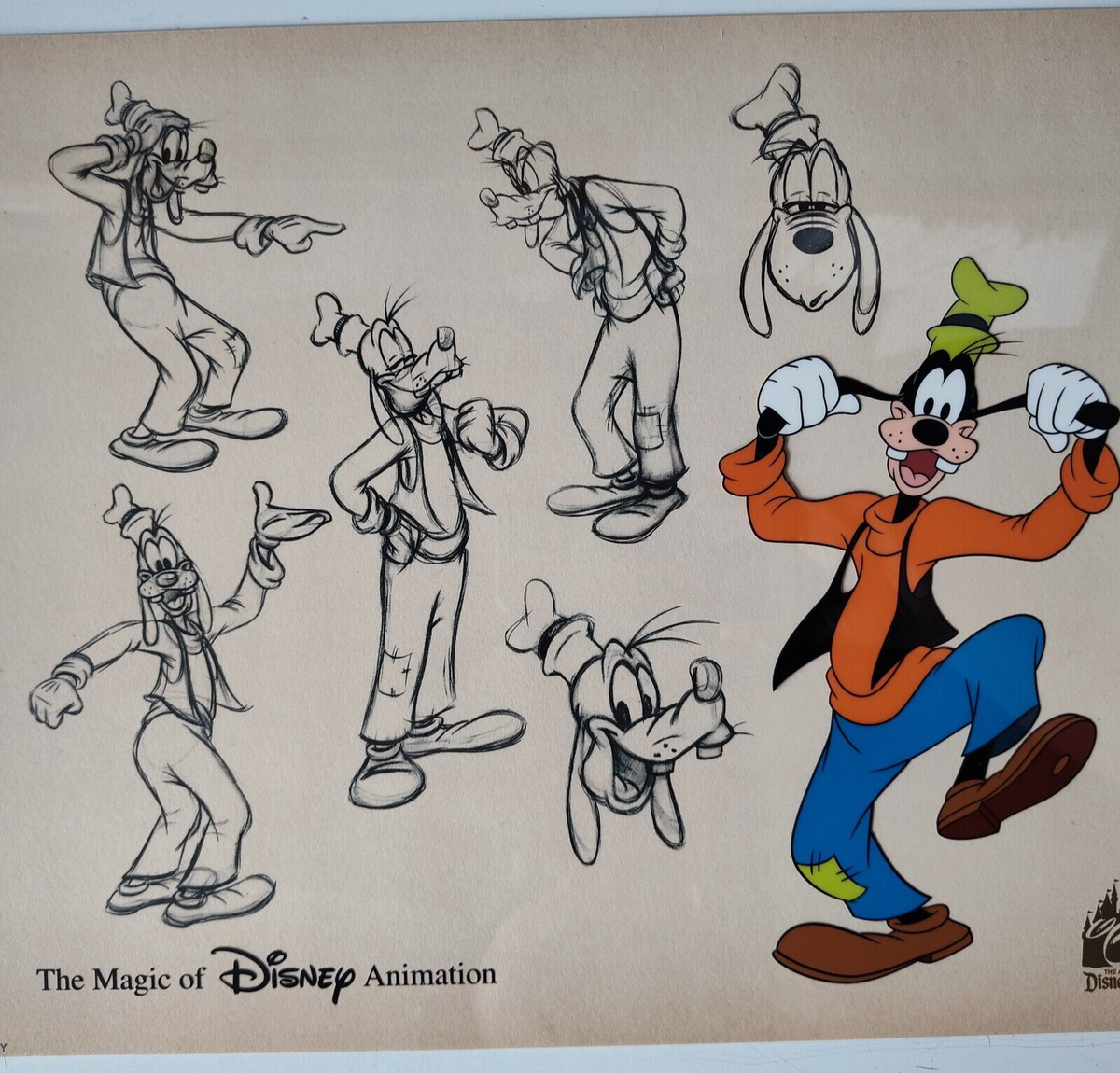 ART OF DISNEY HAND PAINTED ANIMATION GALLERY CEL GOOFY CONCEPT ART