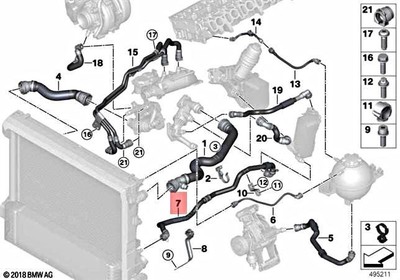Genuine BMW X5 G05 G07 X5 30dX X7 SAV Hose Radiator 17128579335 | eBay 