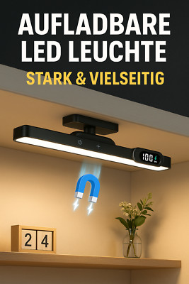 LED Lichtleiste Akku USB magnetisch Unterbau Flur Nachtlicht 3 Farben Nachttisch
