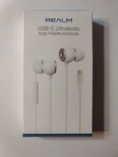Realm USB-C Earbuds For Smartphones - RLMA13BK - Hands Free, Track Controls New