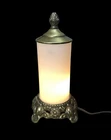 Vintage MCM Table Lamp Light Cylinder Milk Glass Shade HOLLYWOOD REGENCY