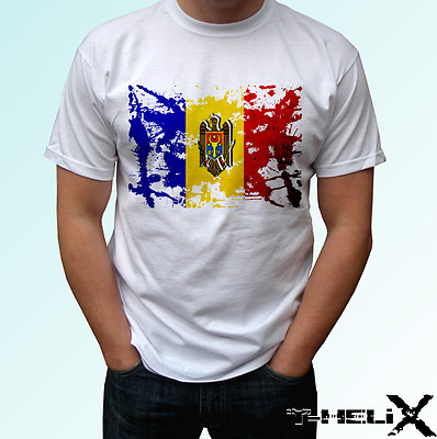 Moldawien Flagge - weißes T-Shirt Oberteil Country Design - Herren Damen Kinder & Baby Größen