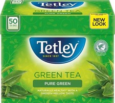Tetley Pure Green Tea Bags x50 - Natural Antioxidant Tea